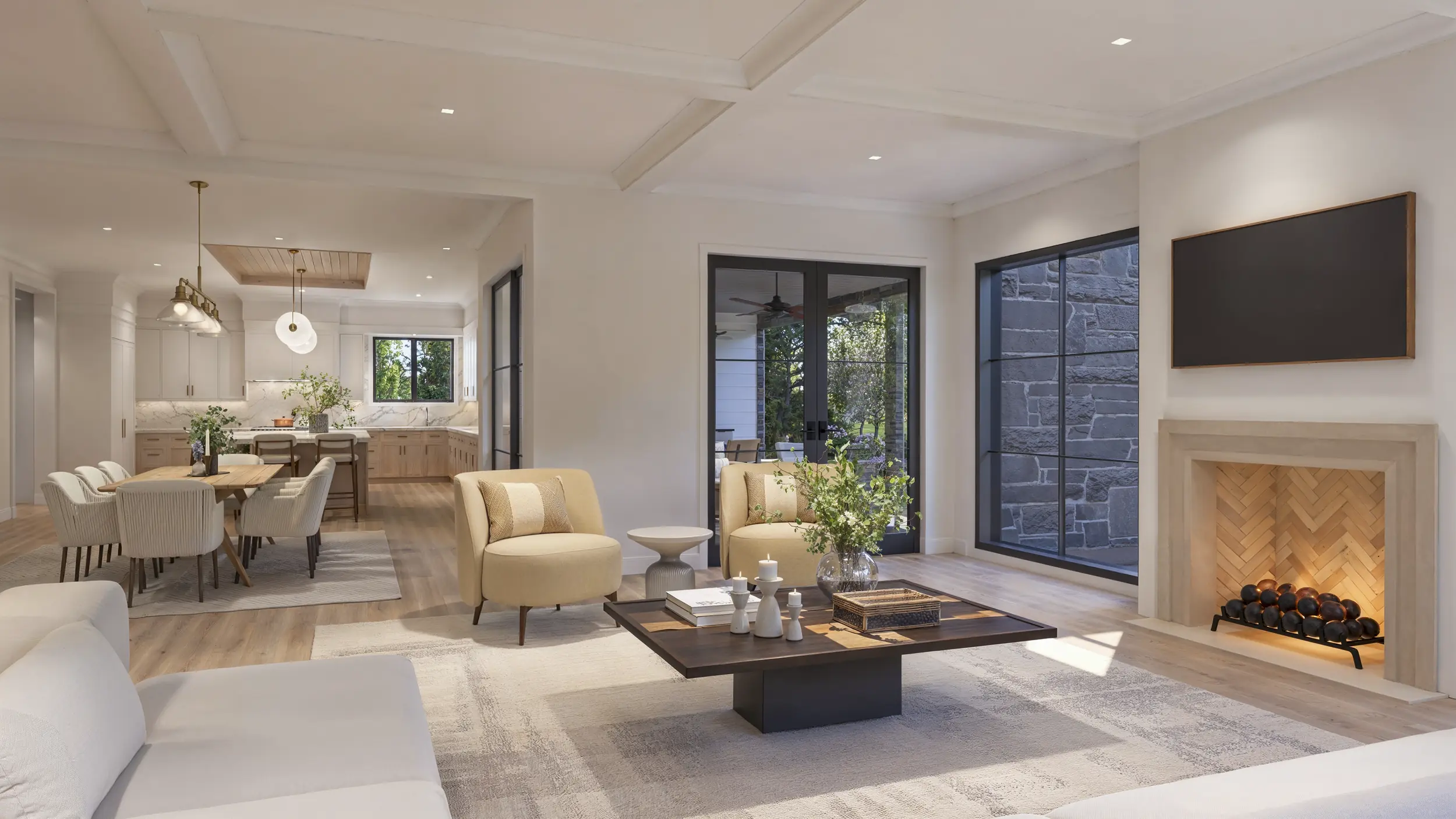 Family room rendering at 67 Stag Lane