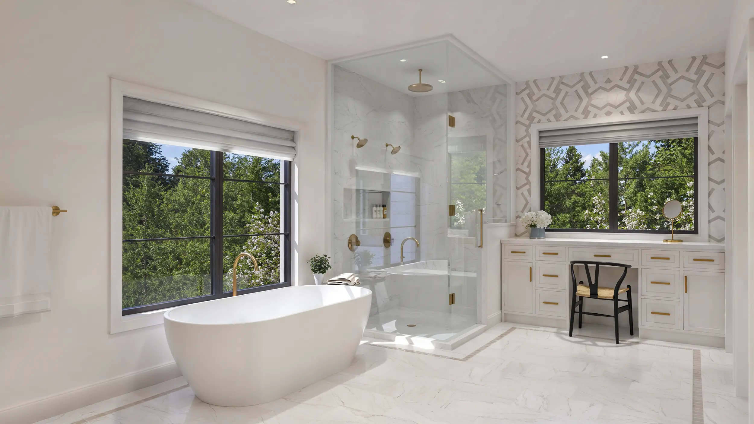 Master bath rendering at 67 Stag Lane